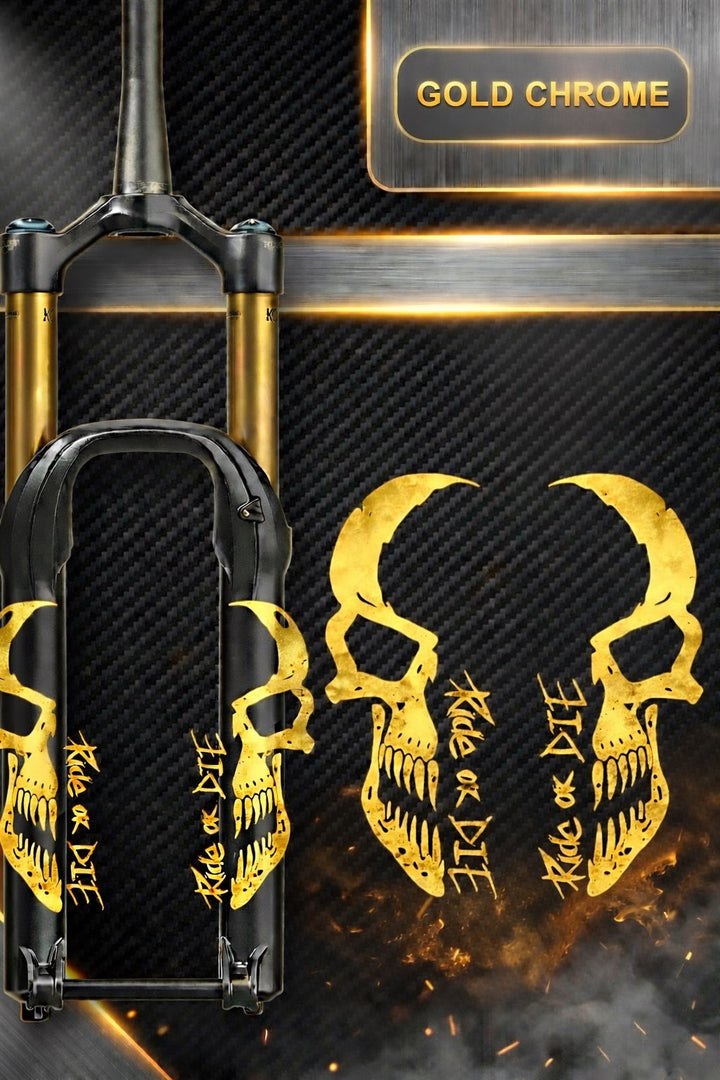 Fox / Rockshox Federgabel Vinyl Aufkleber / Skull Fahrrad / Ride or Die