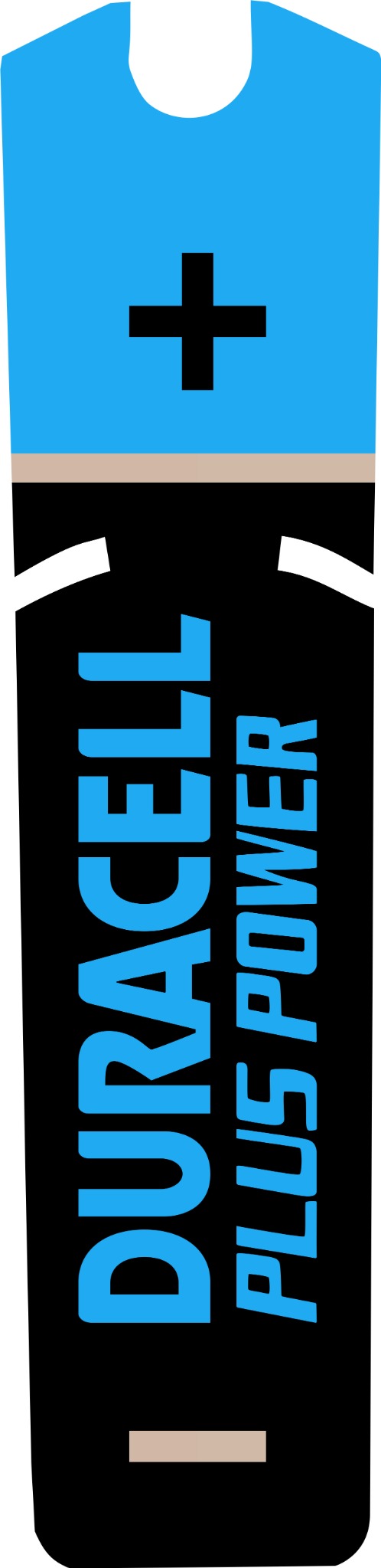 Blau-Schwarz Plus Power Akkuaufkleber