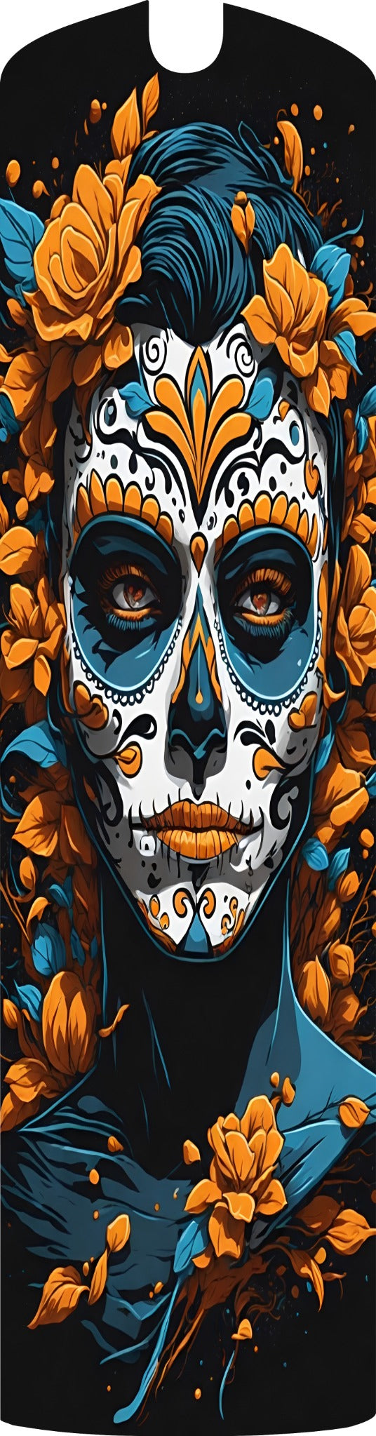 La Catrina Blau-Orange Blumen